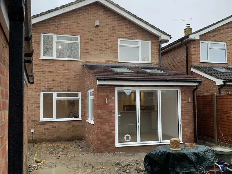 Brick house extension under construction on a property near Southampton