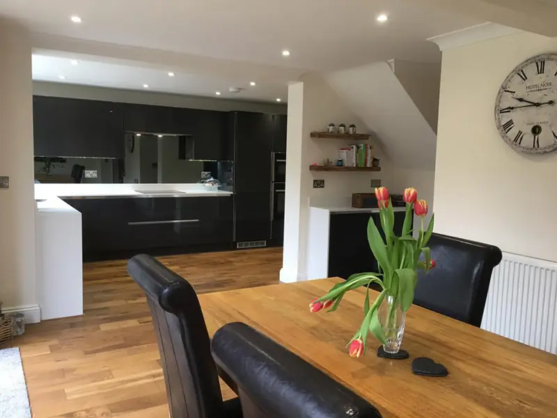 Open-plan kitchen and dining room completed by the iFit Homes team in Southampton